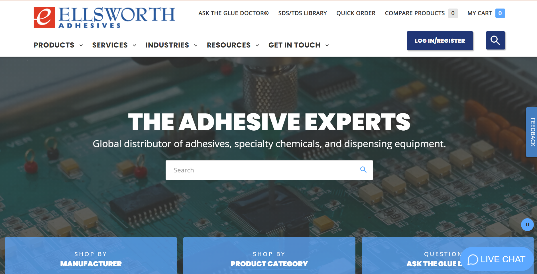 Ellsworth Adhesives e-commerce website